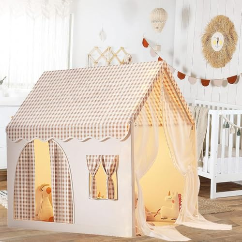 Tenda per Bambini, Tenda Casetta da Gioco con Finestre, Interni Tenda da Gioco Castello da Principessa per ragazzi e ragazze, Castelli da Gioco Regalo per Bambini