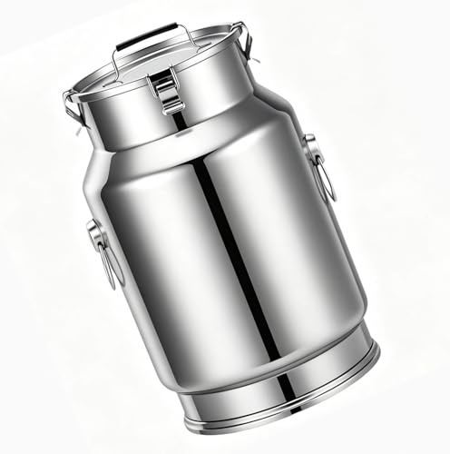 2.5/5/10/15/20/25/30l Stainless Steel Container Milk jug Large with lid Milk Churn Wine Pail Bottle Tea Barrel Milk,A-20L
