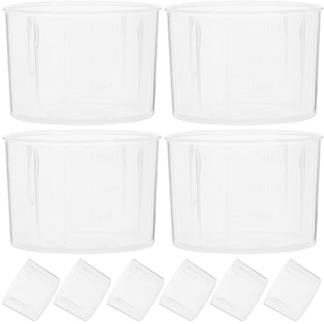 FUOYLOO Vasos Medidores de Líquidos Graduaciones Claras 10 de Plástico Transparente de 15 Ml y Diseño para Cocina y Reutilizable
