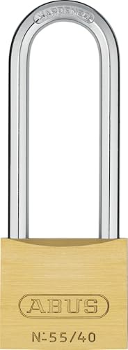 Abus - 55/40 40mm Messing Vorhängeschloss Lange Schäkel 63 - ABU5540LS63 | Kompaktes Messingschloss mit langem Schäkel – Maße 32 x 38 x 13 mm, horizontale Demontage 20,5 mm