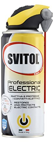 SVITOL Lubrificante Professional Electric 400 ml Spray lubrificante per contatti elettrici, erogatore con cannuccia, riattiva conducibilità elettrica, anti-ossidante, valvola 360°, trasparente