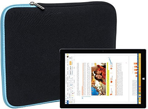Slabo Tablet Tasche Schutzhülle für Microsoft Surface 3 Hülle Etui Case Phablet aus Neopren – TÜRKIS/SCHWARZ