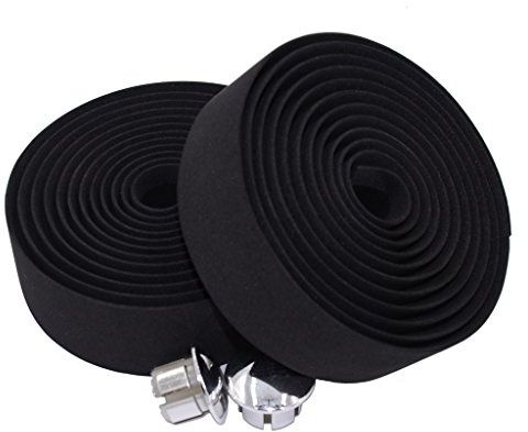 KINGOU Road Bike Handlebar Tape, High Density EVA Bicycle Wraps, Non-Adhesive Reusable Bar Skin, Trapezoidal Anti-Slip Design, 2.8mm Thick (2 Rolls)