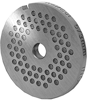 Wolfcut INOX Fleischwolfscheibe Größe 5-3,0 mm Bohrungen –Kompatibel/Ersatz mit alle gängigen Fleischwölfe Größe 5 – z.B.: Bosch MUM4/MUM5 - Alexanderwerk Größe 5 – Jupiter Größe 5 und viele mehr.