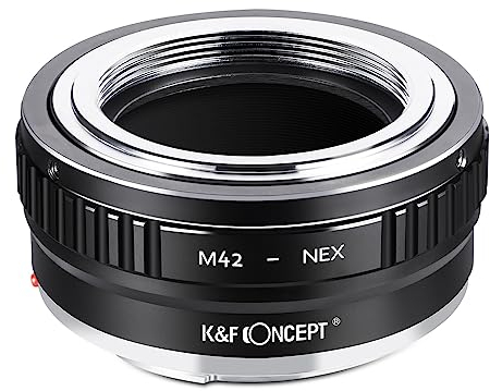 K&F CONCEPT M42-NEX II Kupfer-Bajonett Objektivadapter,Adapter Ring,Sony NEX Adapter,Objektiv Adapterring für M42 Objektiv auf Sony NEX E-Mount Kamera Sony Alpha NEX-7 NEX-6 NEX-5N NEX-5 NEX-C3 NEX-3