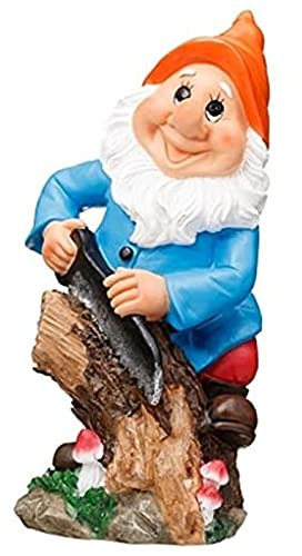 Scotrade Fabulous bubbly character Garden Gnome great new addition to your back garden - Gnome with Saw