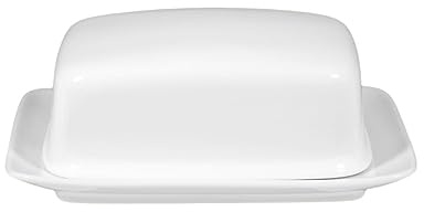 Seltmann 001.458043 - Mantequera con tapa (porcelana, cuadrada, 1/2 libras), color blanco