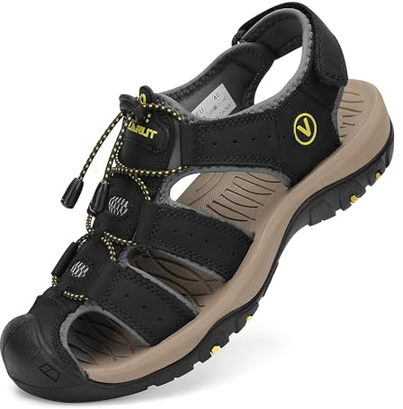 FLARUT Sandales Homme Pour Randonnée Fermé De Marche Chaussures(Noir,42)
