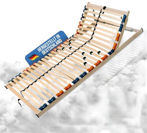 Coemo 7 Zonen Lattenrost MULTIRA - Kopf- und Fußteil verstellbar, 28 Leisten Lattenroste, Mittelgurt, 90x200 cm, preisgünstiger Bausatz