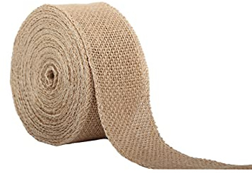 Hessian Jute Ribbon 5cm x 10m - Natural Fabric Roll for Craft, Wedding, Christmas Decor, Bouquet, Cake, Gift Wrapping