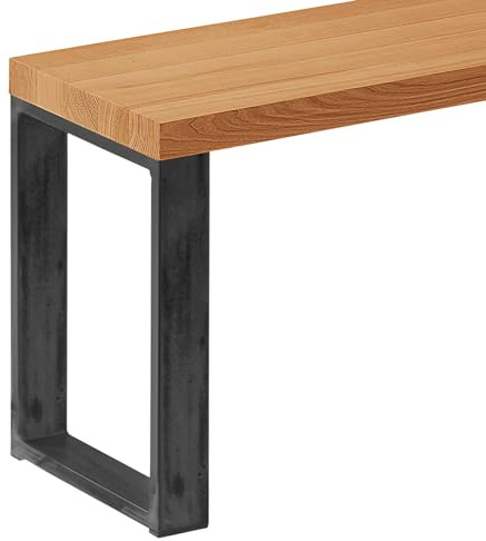 LAMO Manufaktur Sitzbank Esszimmer Holzbank 30x80x47 cm, Möbelfüße Simple Rohstahl mit Klarlack/Rustikal, LSB-01-A-003-80-0000S