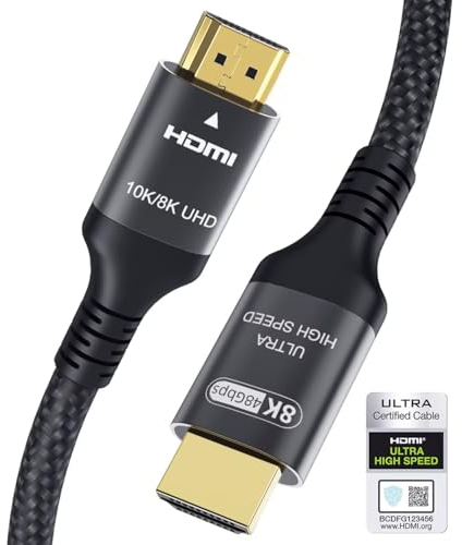 Adauxter 10K 8K HDMI 2.1 Kabel 1.5M, Zertifiziert 48Gbps Ultra High Speed HDMI Kabel mit Ethernet 4K 240Hz 165Hz 144Hz 120Hz 8K 60Hz eARC HDCP2.3 HDR10+ PC Laptop TV Monitor Projektor PS5 X-Box