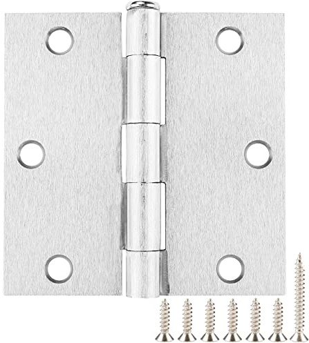 18 Pack Brushed Nickel 3.5 Inch Door Hinge for Doors Interior Door Hinges Bathroom Pantry Bedroom Satin Nickel Door Hinges 3 1/2 Sliver Hinges Removable 3-1/2 Square Hinges Hardware
