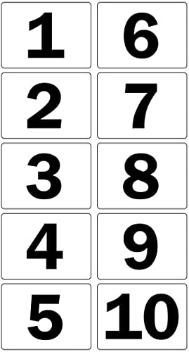 Door, room, house numbers signs numbered 1-10 - 1mm Plastic sign 200mm x 150mm (2)