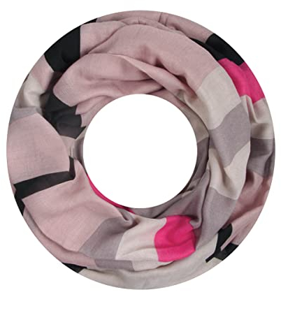 Majea Damen Loop Schal Schlauchschal Halstuch (880027) (rosa 1)