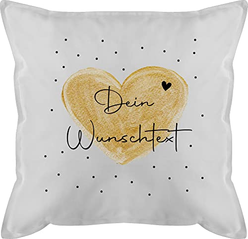 Kissen 50x50 - Aufdruck selbst gestalten - Dein Wunschtext I Geschenk personalisiert Weihnachten I Vatertag I Muttertag I Geburtstag - 50 x 50 cm - Weiß - pärchenkissen muttertagskissen