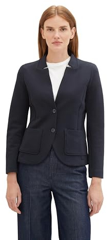 Tom Tailor Blazer ottomano Basic da Donna con Tasche, 10668-cielo Captain Blue, 40