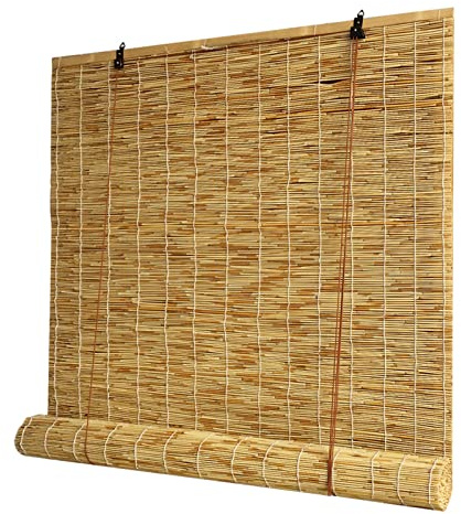 Store en Bambou Naturel,Rideau de Roseau Tissés à La Main,Rideaux en Roseau à Isolation Thermique,Stores en Bambou,Store Venitien Bois,pour Balcon/Jardin,Personnalisable (100x100cm/39x39in(WxH))