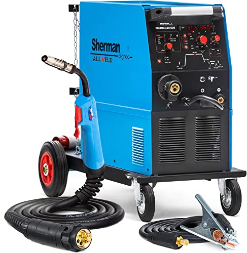 Sherman DIGIMIG 360 GDS - Vollsynergisches Profi MIG MAG Schweißgerät Schutzgas 400V 360A - Kombi Schweißgerät - WIG DC, MMA & Lötschweißen - 4 Rollen Drahtvorschub - Set:Solo