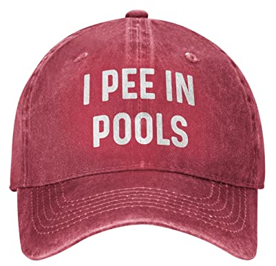 FJAUOQ Baseballkappe mit Aufschrift I Pee in Pools für Herren, rot, Einheitsgröße