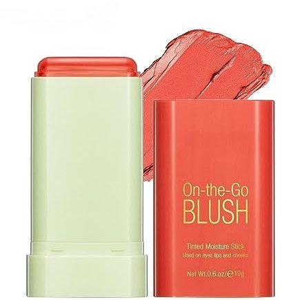 Lovelycat Maquilla la barra de rubor en cualquier momento y en cualquier lugar la barra hidratante de color el maquillaje de crema de rubor de labios sombreados el maquillaje desnudo natural (orange)