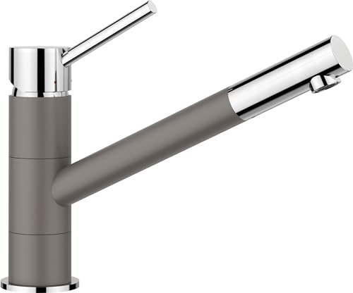 BLANCO KANO | Küchenarmatur in vulkangrau/chrom | Hochdruck | [5,5x26,3x19,1 cm] | Gesicherte Wasserqualität & wassersparend | Rückflussverhinderer | Keramik Kartusche