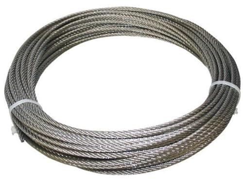 Drahtseil Ø 3 mm mit Aufbau 7x7, 50 Meter aus Edelstahl V4A Seil Edelstahlseil Drahtseile Stahlseil Geländerseil Rankhilfe VA A4 AISI316 AISI 316 Boot
