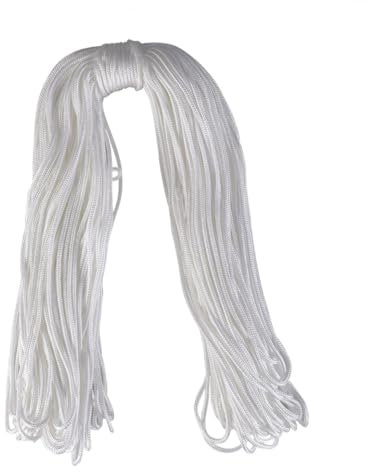 SEWOART 50 Nylon-Seil Sling-Bungee Hochfestes Nylonseil Nylonschnurseil Wäscheleine Seil Wäscheleine Nylonseil Hohe Festigkeit Vorhang Wäscheleinen Handbuch Weiß Geflochtenes Seil