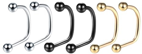 Decentraland 6 PCS 1.2m*10 * 3 16G 316L Edelstahl Kugel Lippe Tragus Helix Ohrring Stud Barbell Ring Körper Piercing Schmuck Kit Bar Wangenzuge Ringe Barbell Körper Piercing Schmuck Stil A