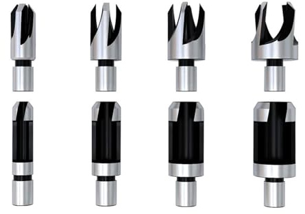 ZINCOO Set di 8 Taglierine for Tasselli Legno Set di Tasselli Foro Tenone Artiglio in Acciaio al Carbonio Gambo Tondo Metrico Tenone Set di Punte for Trapano Set di Punte in Sughero La Lavorazione