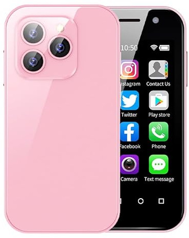 Mini Smartphone SOYES XS14 Pro 3.0 Android 9.0 4G LTE Dual SIM Face ID Dual Camera WiFi Bluetooth Hotspot GPS OTG Unlocked Mobile Phone (Pink, 3GB RAM 32GB ROM)