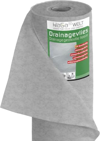 HaGa Drainagevlies 100g/m² in 3m x 10m als Drainage, Sandkastenvlies, Geovlies, Trennvlies für Gartenarbeit und unter Pflastersteinen