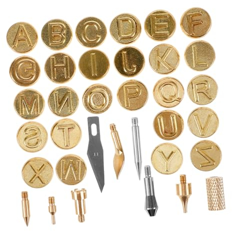 LALAFINA 1satz Alphabet Brennspitzen Set Für Pyrographie Gravurwerkzeug Buchstaben Und Lederbearbeitung Kreative Bastelhilfen