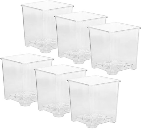 SUPVOX Pots De Pépinière pour Plantes Et Jardinières à Orchidées Transparents 6 Pièces en Plastique Acrylique 1er Modèle sans Soucoupe pour Culture D'intérieur Succulentes Et Orchidées
