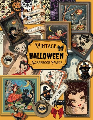 Vintage Halloween Scrapbook: Decoupage / Ephemera / Retro cute 1940's style / Cardmaking / Origami / papercrafts