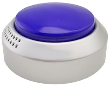 LAKXIUL Reloj de botón parlante para personas ciegas, ancianos o discapacitados visuales (azul y plateado)