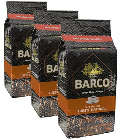 Barco Natural - Café Molido - Gran intensidad - Tueste Natural - Sabor Pronunciado y Aromático - 250 g (Paquete de 3)