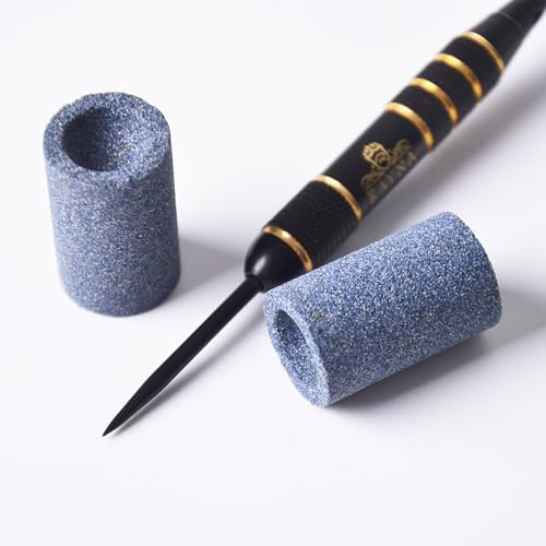 Dinghaole 2 Stück Schleifsteine Rund,rund Dart Point Spitzer Darts Sharpener Schleifstein Sharpening Stones für Steel Tip Darts,Dart Sharpener Schleifsteine Metallspitzen für Steel Dartpfeile