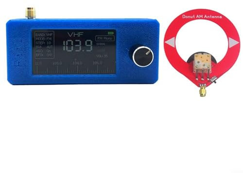HOHOVYVY SI4732 - Radio tascabile 0,5-108 MHz, mini ricevitore con schermo a colori IPS da 1,9 pollici, controllo ESP32-S3, DAB/AM/FM/SW/VHF (blue)