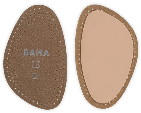 BAMA Leather ½ sulor - halvlånga skoinlägg i läder med stötdämpande latex för dämpning av framfoten - bekväm passform och storleksjustering - 1 par - 42/43 EUR