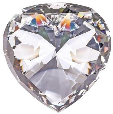SWTHONY Presse-papier en cristal en forme de cœur de 60 mm - Gros faux diamants pour femme - Fond d'ongles pour photos, centre de table de mariage - Transparent