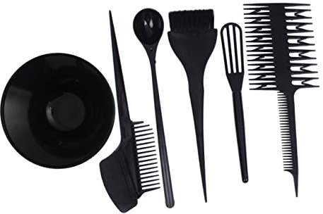OFFIGAM 6 Stück Haarfärbe aus Kunststoff in Schwarz für Professionellen Salon und Private Anwendung Praktisches Haarfärbewerkzeug ohne Verschmutzung