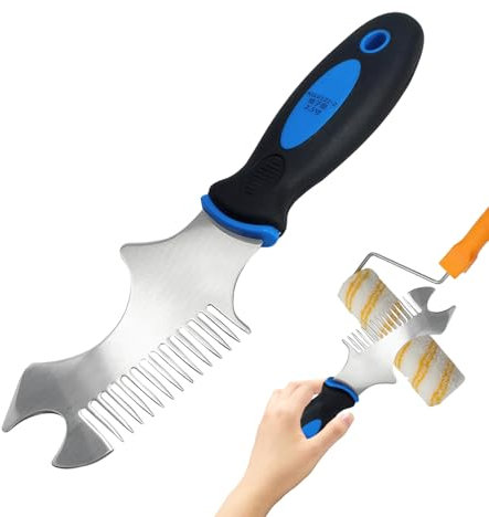 Peine limpiador de pinceles de pintura, herramienta de limpieza de cepillo de pintura de acero inoxidable, cómodo equipo limpiador de pintura para limpieza de masilla, preparación de proyectos de