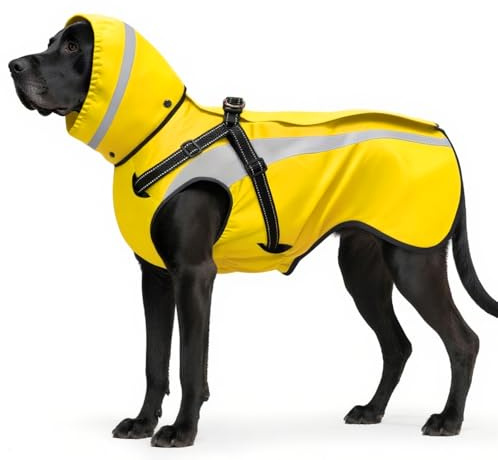 Oslueidy Hund Regenmantel wasserdichte Regenmäntel für Hunde Regenjacken mit Kapuze Haustier Regen Poncho Mantel für kleine mittlere große Hunde Welpen S-XXL (Gelb, S)