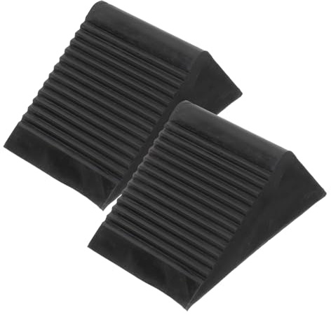 IMIKEYA Calzos para Ruedas de Coche 2 Piezas de Goma Antideslizantes | Tope para Neumáticos, Bloquea el Movimiento al Cambiar una Rueda o Reparar Vehículo, Color Negro