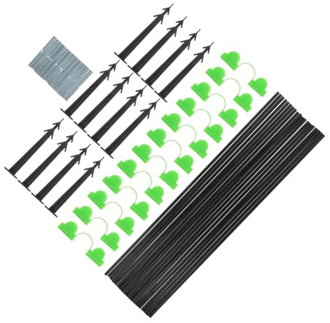 INOOMP Filet Anti-Insectes pour Jardin Et Serrage Anneaux De Support en Plastique Noir, Kit 18 Pièces pour Protection De Plantes, Fruits Et Fleurs Oiseaux Et Nuisibles, Usage Extérieur Et Semis