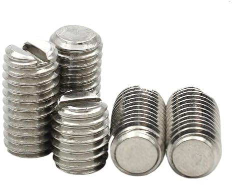 10 piezas M1.6 M2 M2.5 M3 M4 M5 M6 M8 304 Tornillos de cabeza plana ranurados de acero inoxidable Tornillos prisioneros de rosca de máquina sin cabeza DIN551(6mm,M4 (10pcs))