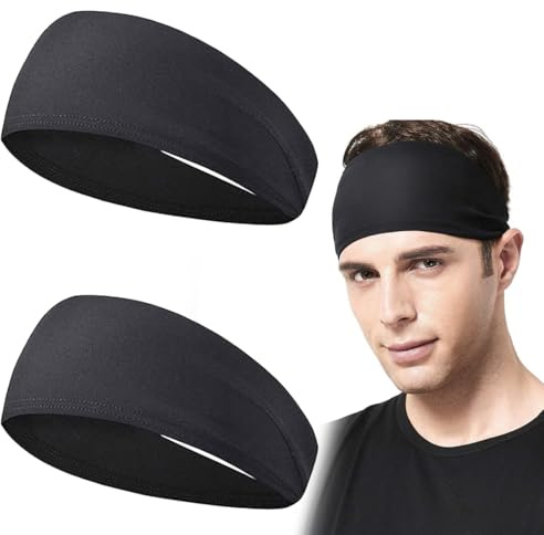 GNALIA Genouillère Sport Bandeau Pour Femmes Hommes, Noir Taille Unique 2 Pièces, Doux Élastique Antidérapant Pour Course Fitness Yoga Vélo Basket