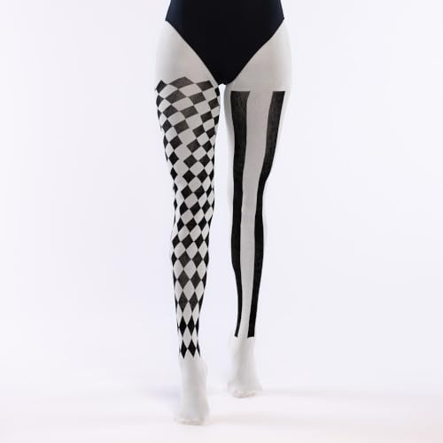 Boland 87869 - Strumpfhose Harlekin, Blickdicht - 60 DEN, Strümpfe für Karneval, Halloween, Festival, Clown Kostüm