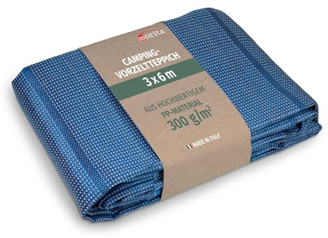 Förtältmatta ljusblå 250 x 350 cm [300 g/m² PP] väderbeständig campingmatta utomhus tältmatta golvmatta för husvagn husbil andas lätt UV-resistent tvättbar